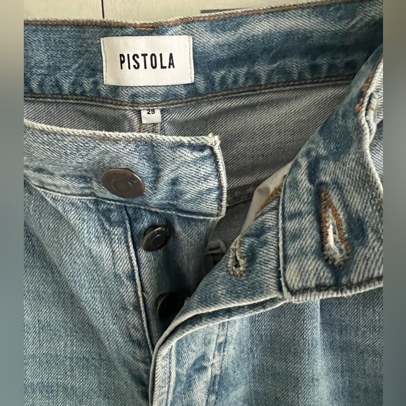 PISTOLA Charlie High Rise Straight size 29 raw hem denim - Picture 3 of 6